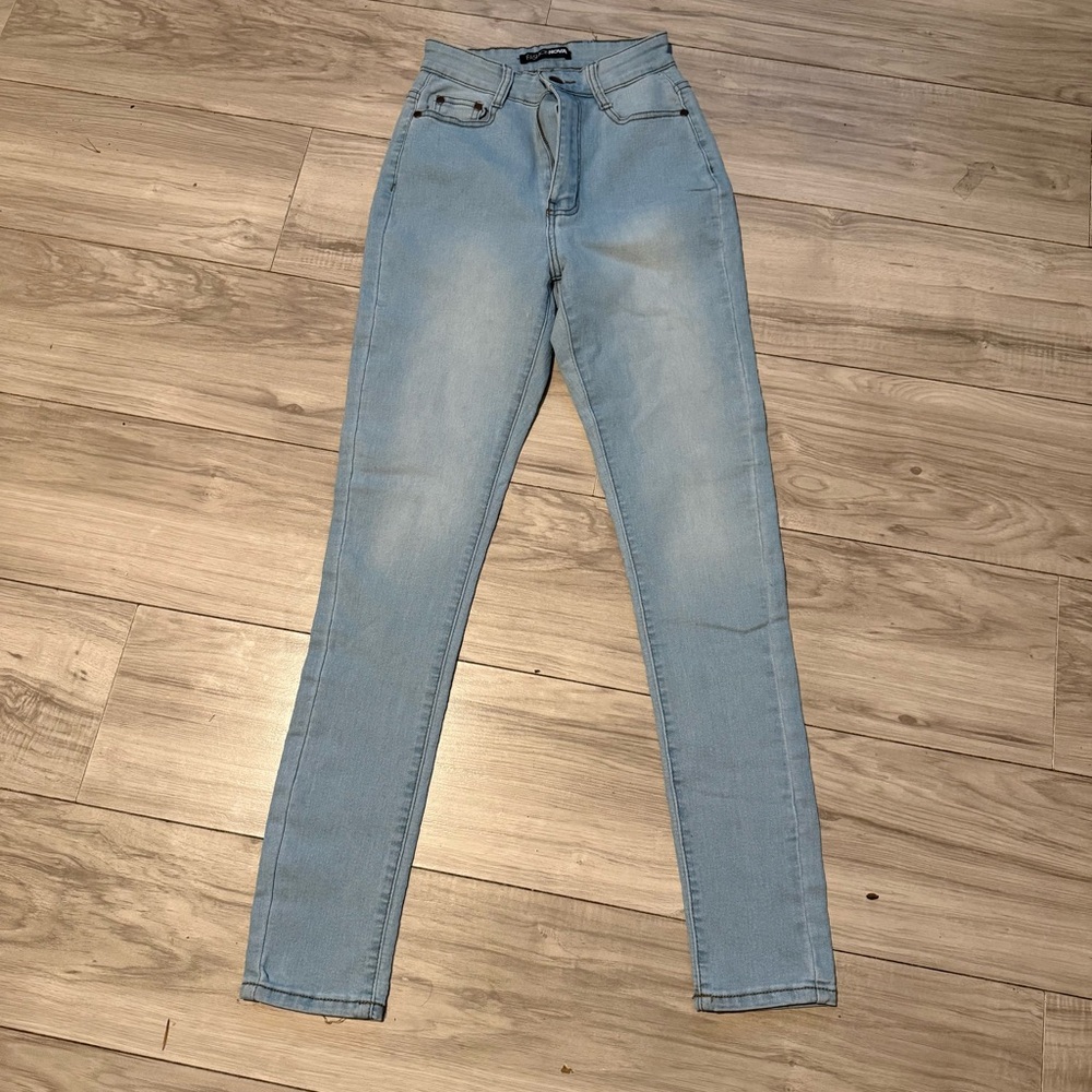 Fashion Nova High Rise Light Blue Jeans